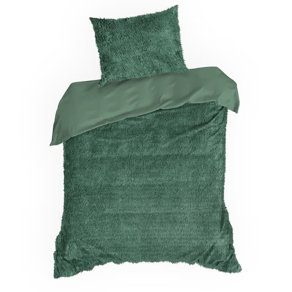 TIFFANY 160x200 Design91 sängset, mörkgrönt, pälsliknande
