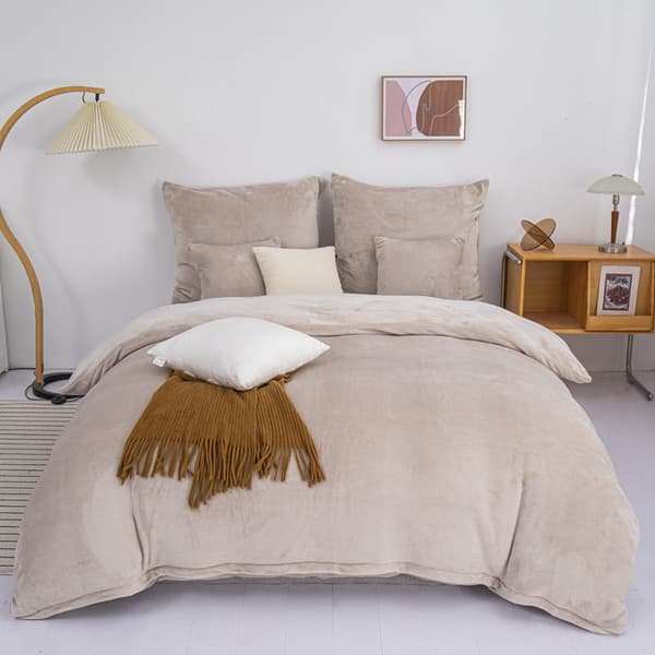 Mikrofibersängkläder TEDDY Mysig 200x220 beige