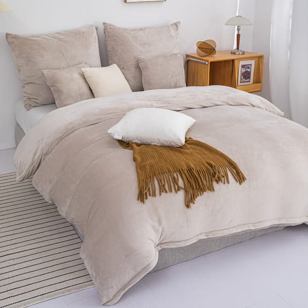Mikrofibersängkläder TEDDY Mysig 200x220 beige