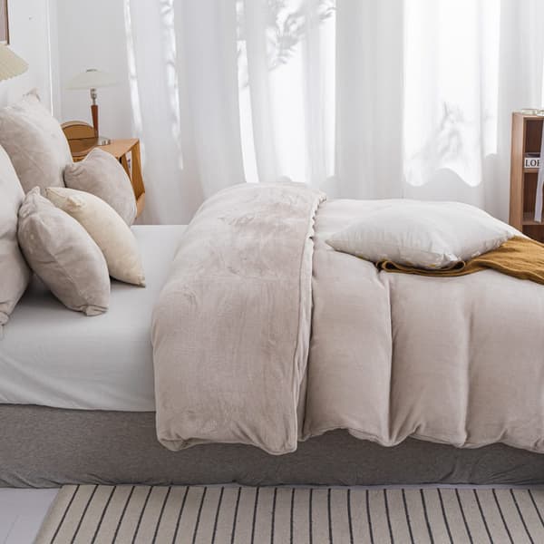 Mikrofibersängkläder TEDDY Mysig 160x200 beige