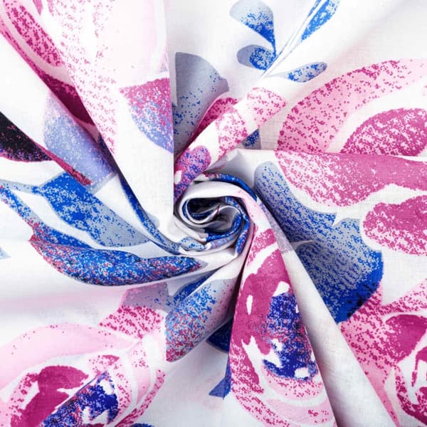 Sängkläder i bomull MANSION 200x220 vita rosa marinblå blommor