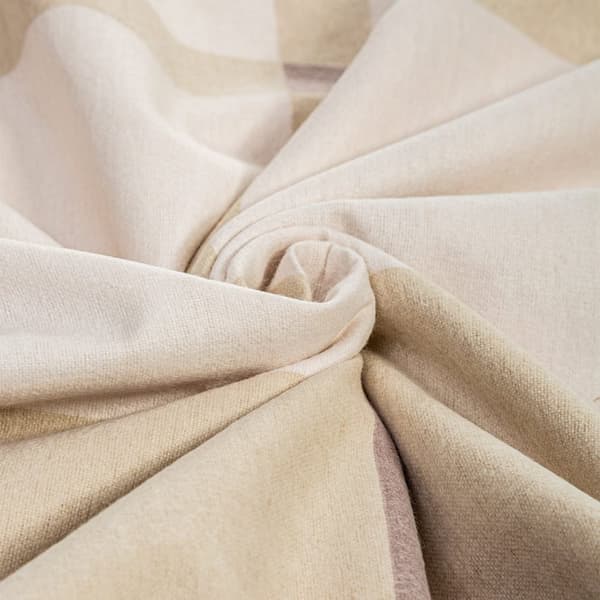 Flanellivuodevaatteet KRATA 200x220 beige valkoinen ruskea ruutu