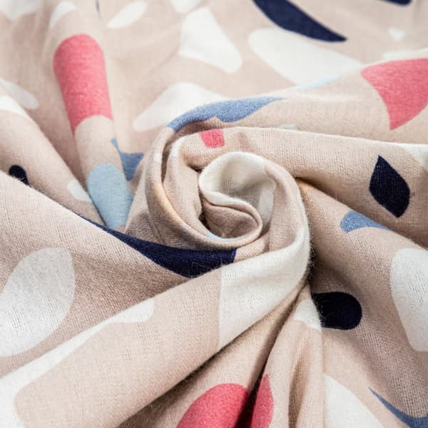 Flanell sengetøj LASTRYKO 200x220 beige flerfarvede terrazzofliser