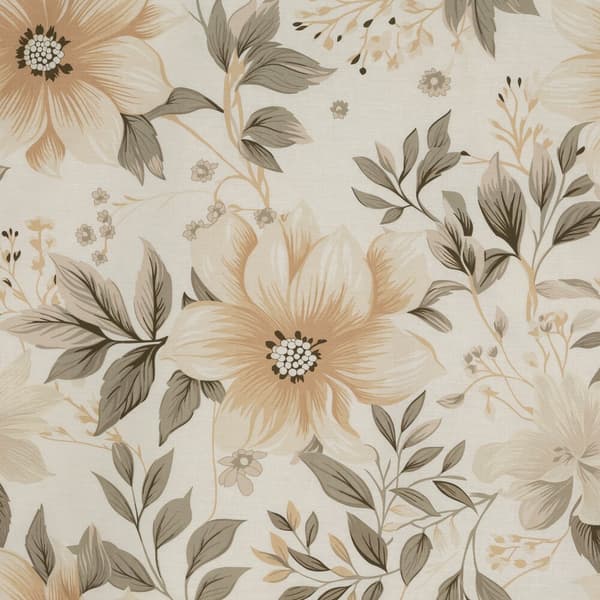 Sängkläder i bomull SONIA 200x220 Eurofirany ljus krämbeige med blommor