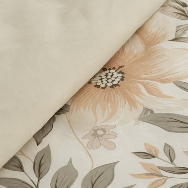 Sängkläder i bomull SONIA 200x220 Eurofirany ljus krämbeige med blommor
