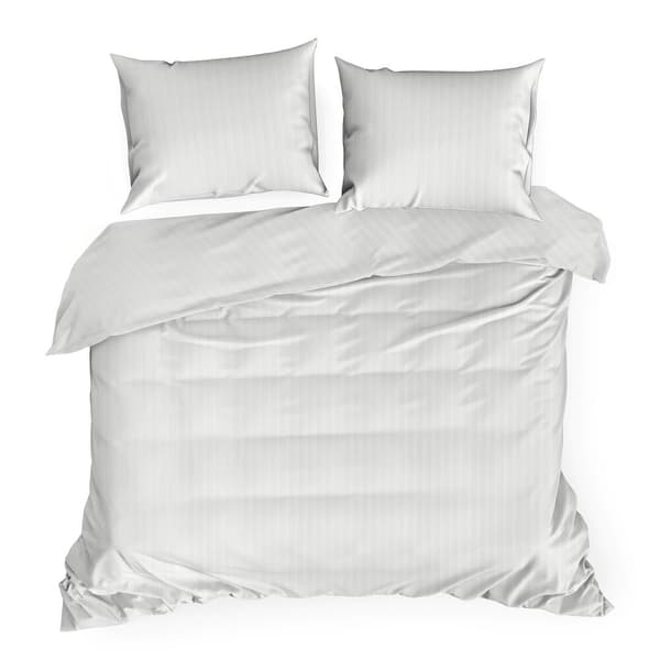 Satin sengetøj VERA 160x200 Eurofirany hvidstribet