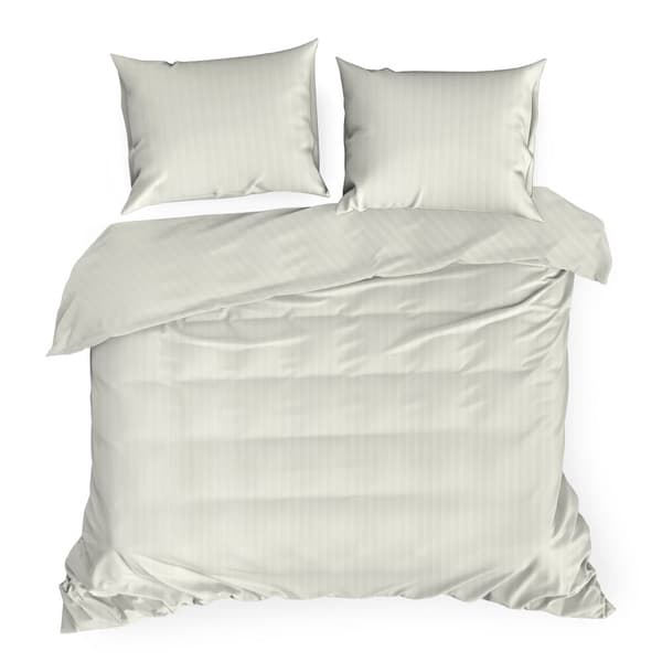 Satin sengetøj VERA 200x220 Eurofirany creme stribet
