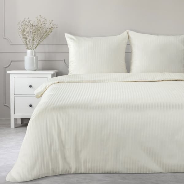 Satin sängkläder VERA 200x220 Eurofirany krämrandig