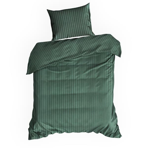 Satin sängkläder VERA 160x200 Eurofirany mörkgrön randig