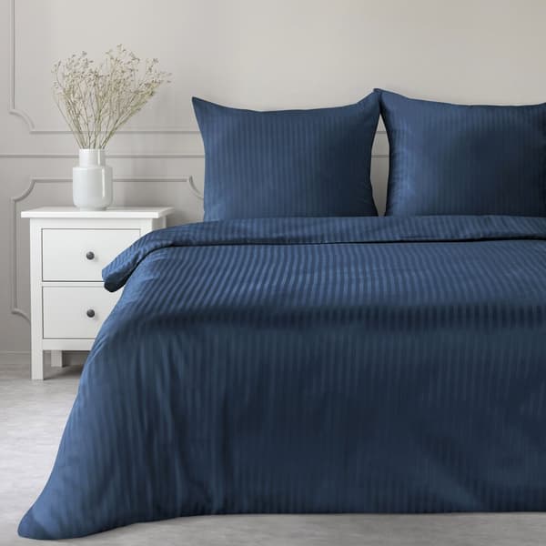 Satin sängkläder VERA 200x220 Eurofirany marinblå randig