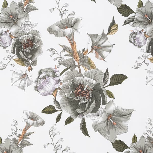 Satin sengetøj FORÅR 160x200 Eurofirany hvid grå romantiske blomster striber