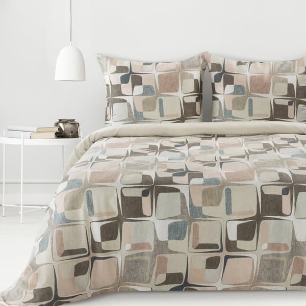 Satin sängkläder VÅR 160x200 Eurofirany beige abstrakt geometriskt mönster