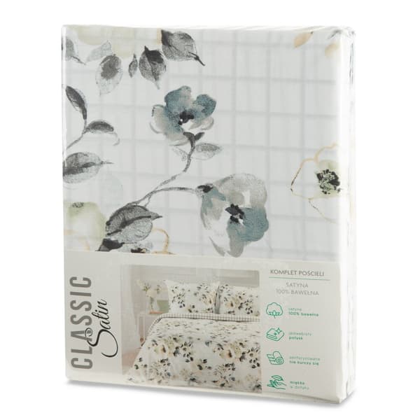 Satin sengetøj SPRING 220x200 Eurofirany hvid