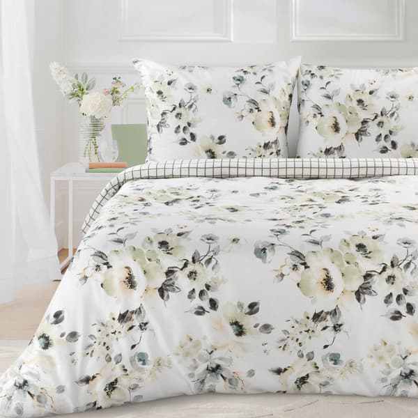 Satin sengetøj SPRING 220x200 Eurofirany hvid