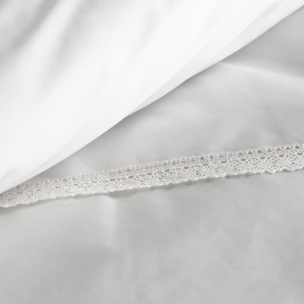 Satin sängkläder RETRO 160x200 Eurofirany vit med spets packad i en kartong