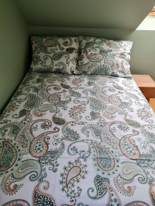 Satin sängkläder 160x200 mint ingefära sommar paisley