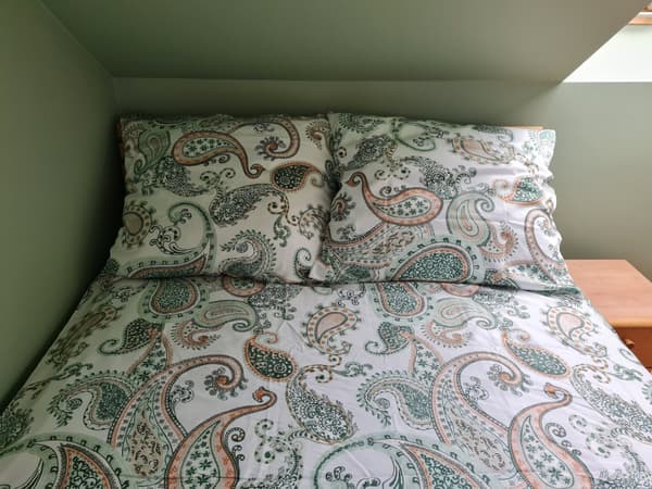 Satin sängkläder 160x200 mint ingefära sommar paisley