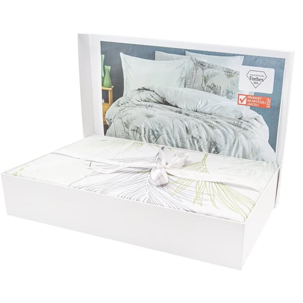 Sängkläder i bomull satin PALMIRO 200x220 gröna blad