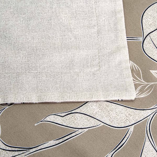 Bomuldssatin sengetøj VITALE 200x220 brune beige blomster