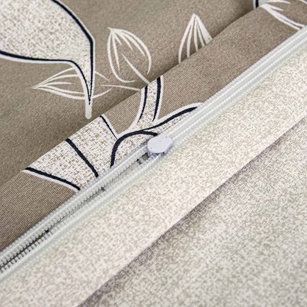Bomuldssatin sengetøj VITALE 200x220 brune beige blomster