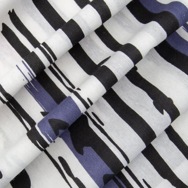 Bomuldssengetøj AZURA PRINT 200x220 COTTONLOVE EXCLUSIVE hvide farvede striber