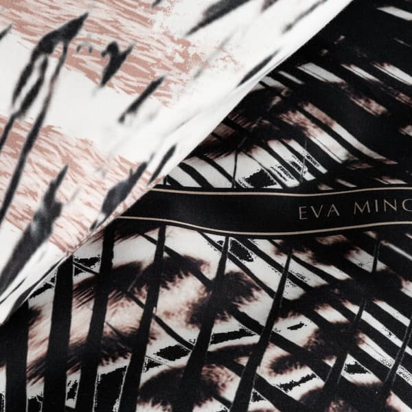 EVA satin sängkläder 160x200 Eva Minge Eurofirany ljusbrun svart djurtryck zebrafläckar