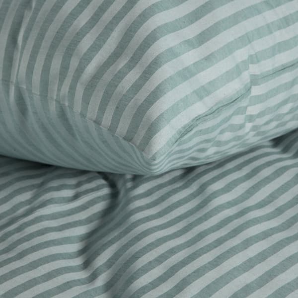 Jacquard damask sengetøj 160x200 Eurofirany mint med lodrette striber