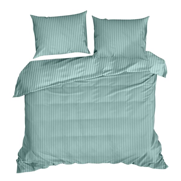 Jacquard damask sengetøj 160x200 Eurofirany mint med lodrette striber