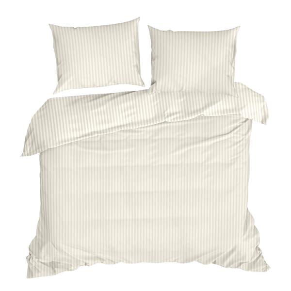 Vuodevaatteet kangas jacquard damasti 160x200 Eurofirany kerma pystyraidoilla