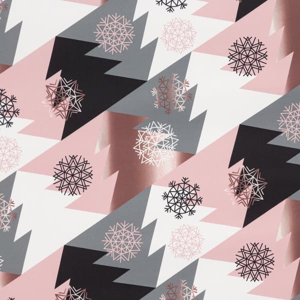 AURA julesengesæt 160x200 Eurofirany pink grå sort juletræer snefnug