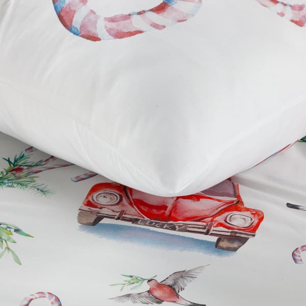 Julbäddset CANDY 220x200 Eurofirany vita röda bilar Santa Nicholas