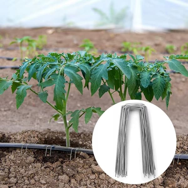 ROSTFRITT STÅL FÖR AGROTEXTIL ANKARE 40 ST + RINGAR