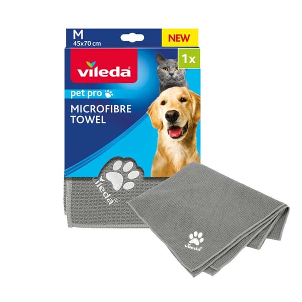 Vileda PET PRO M mikrofiber håndklæde til kæledyr