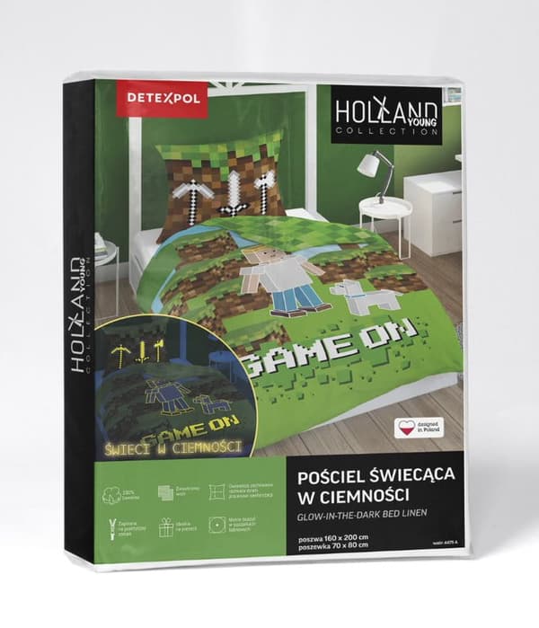 Vuodevaate 140x200 Hohtava pimeässä Minecraft pelifaneille