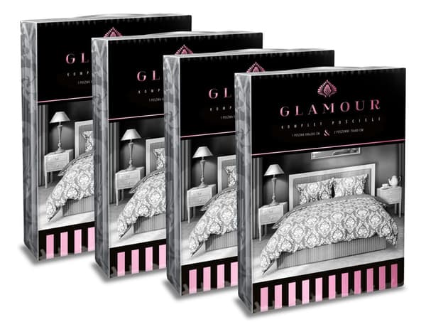 Bomullssängkläder 160x200 Glamour Ornament Ash