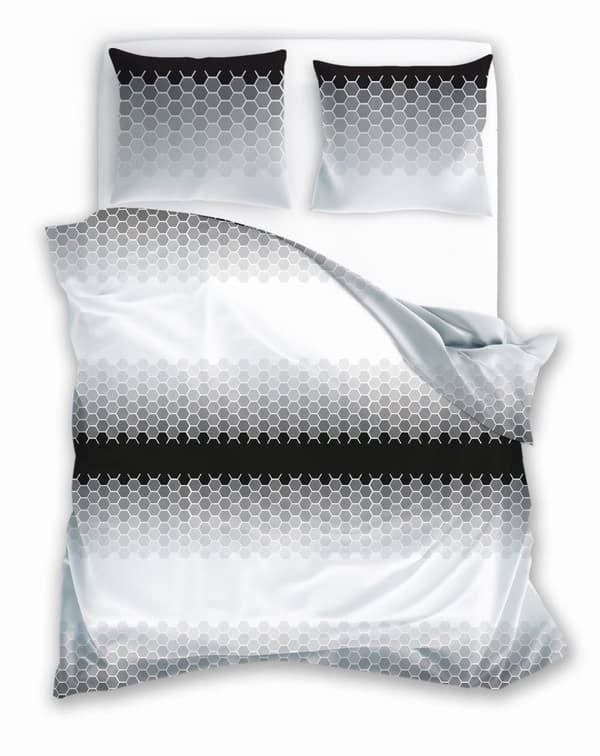 Puuvillainen vuodevaate 180x200 Glamour Ornament Valkoinen Musta