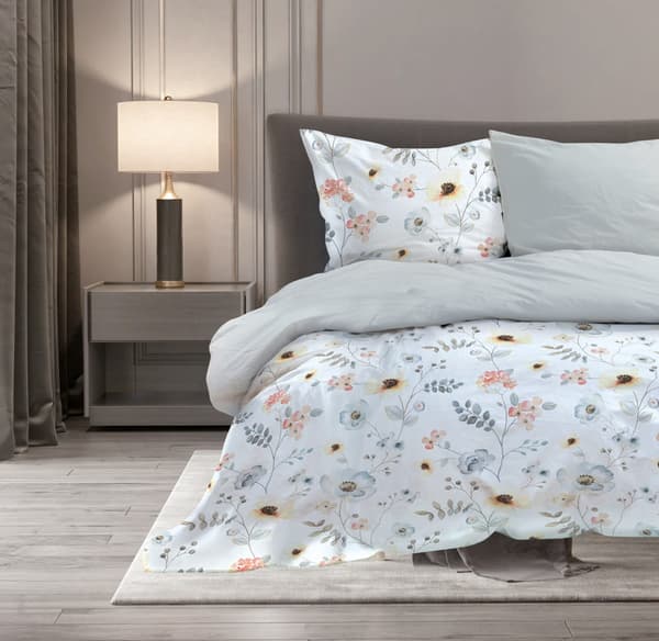 Satinsängkläder Elegant 160x200 blommor vår