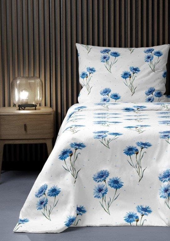 Bomullssängkläder 160x200 Stuga Blåklint Blommor
