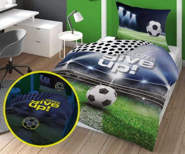 Sängkläder som lyser i mörkret 140x200 Lekplatsfotboll