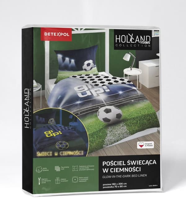 Sängkläder som lyser i mörkret 140x200 Lekplatsfotboll