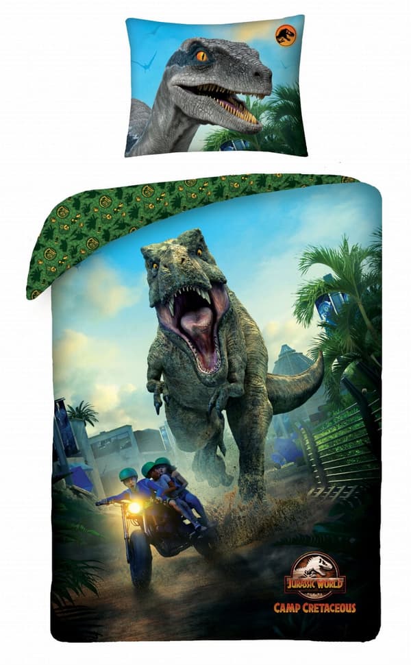Sängkläder 140x200 Jurassic World Dominion T-REX Dinosaurier