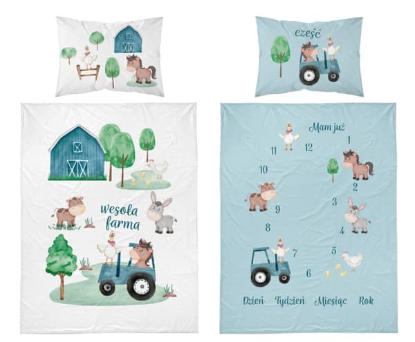 Babysängkläder 100x135 Traktor Farm BOMULL