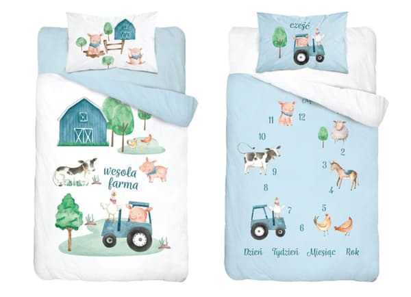Babysängkläder 100x135 Traktor Farm BOMULL