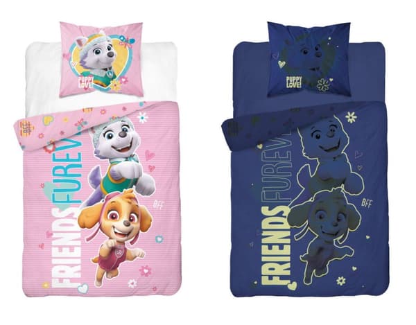 Sängkläder som lyser i mörkret 160x200 PAW PATROL Valpar