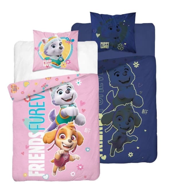 Sängkläder som lyser i mörkret 160x200 PAW PATROL Valpar