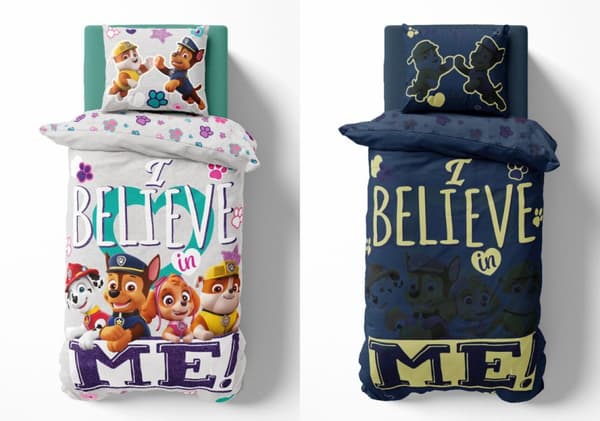 Sängkläder som lyser i mörkret 160x200 PAW PATROL Valpar