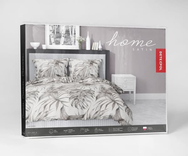 Satinsängkläder 160x200 löv Beige Ask
