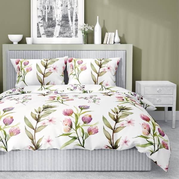 Satin Sengetøj 160x200 Forårsblomster