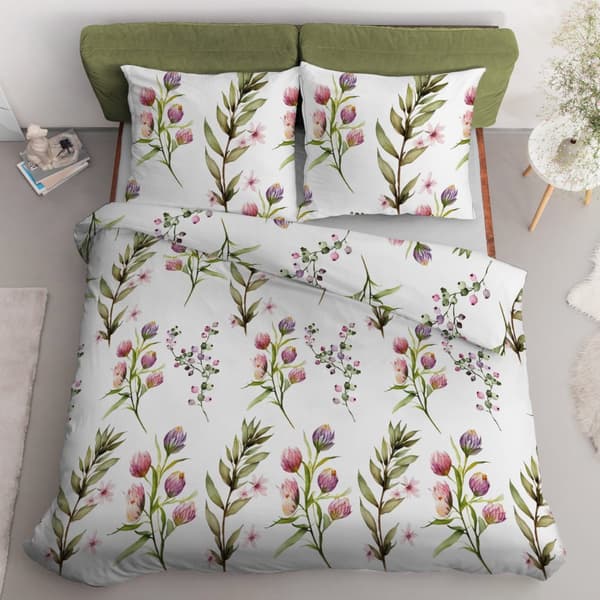 Satin Sengetøj 160x200 Forårsblomster