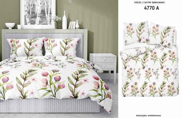 Satin Sengetøj 160x200 Forårsblomster